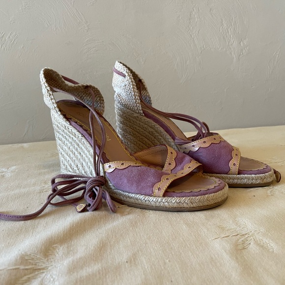 Authentic Louis Vuitton Tie Up Wedges - Picture 2 of 6